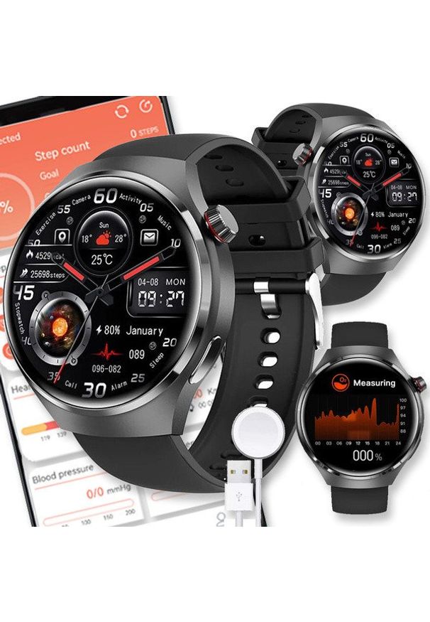 Diaway - SMARTWATCH ZEGAREK SMARTBAND MENU POLSKIE DAMSKI ROZMOWY MĘSKI SMART WATCH WATCH 4 PRO. Rodzaj zegarka: smartwatch