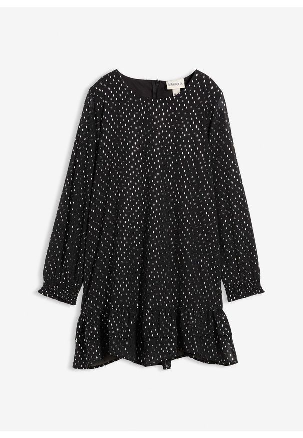 bonprix - Sukienka szyfonowa. Kolor: czarny. Materiał: szyfon