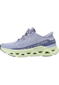 skechers - Buty do biegania damskie Skechers Blmt Glide Step. Kolor: fioletowy, niebieski. Materiał: syntetyk, materiał. Szerokość cholewki: normalna