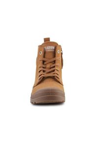 Buty do chodzenia męskie Palladium Pampa Hi Zip Apple Cinnamon. Zapięcie: sznurówki. Kolor: brązowy. Materiał: tkanina, materiał, skóra, syntetyk. Szerokość cholewki: normalna. Sport: turystyka piesza