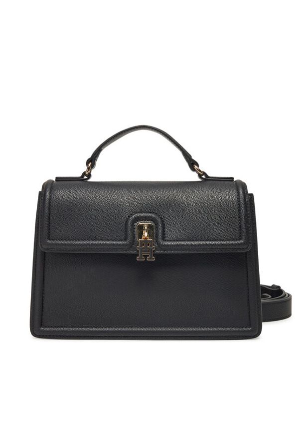 TOMMY HILFIGER - Tommy Hilfiger Torebka Th Eternity Mini Satchel AW0AW17176 Czarny. Kolor: czarny. Materiał: skórzane