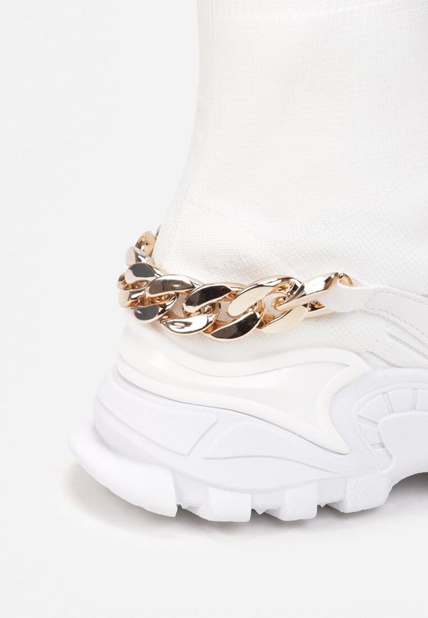 Renee - Białe Sneakersy Philopis. Zapięcie: bez zapięcia. Kolor: biały. Materiał: materiał. Szerokość cholewki: normalna