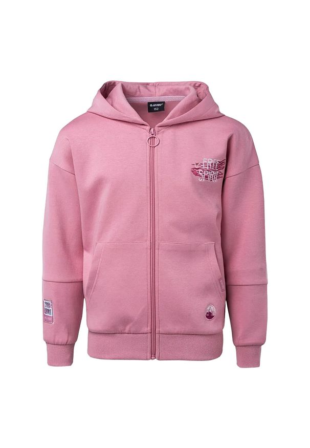 Hi-tec - Bluza Dziecięca Pear Full Zip Hoodie. Kolor: różowy. Sport: turystyka piesza