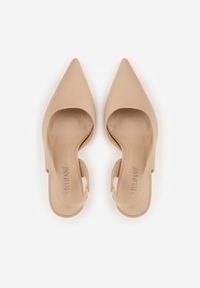 Renee - Beżowe Casualowe Sandały na Szpilce Typu Slingback Lamigonia. Okazja: na co dzień. Kolor: beżowy. Obcas: na szpilce. Styl: casual #2