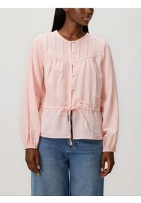 Reserved - Bawełniana bluzka - brzoskwiniowy. Kolor: pomarańczowy. Materiał: bawełna