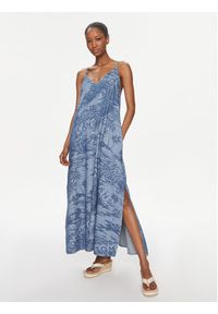 Tommy Jeans Sukienka letnia Laser Chambray DW0DW17950 Niebieski Relaxed Fit. Kolor: niebieski. Materiał: bawełna. Sezon: lato
