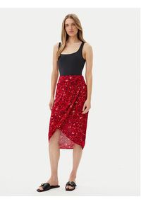 Pepe Jeans Spódnica midi Clau PL901199 Czerwony Slim Fit. Kolor: czerwony. Materiał: wiskoza #3