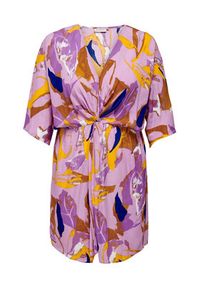 ONLY Carmakoma Sukienka 15291654 Fioletowy Regular Fit. Kolor: fioletowy. Materiał: wiskoza