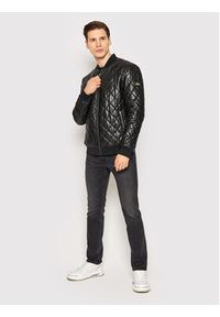 Karl Lagerfeld - KARL LAGERFELD Kurtka bomber 555014 521410 Czarny Regular Fit. Typ kołnierza: dekolt w karo. Kolor: czarny. Materiał: skóra #2