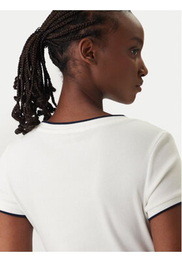 Tommy Jeans T-Shirt DW0DW22275 Biały Slim Fit. Kolor: biały. Materiał: bawełna