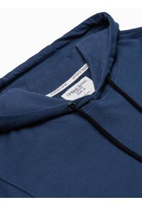 Ombre Clothing - Bluza męska z kapturem B1147 - granatowa - XXL. Typ kołnierza: kaptur. Kolor: niebieski. Materiał: bawełna. Styl: klasyczny #5