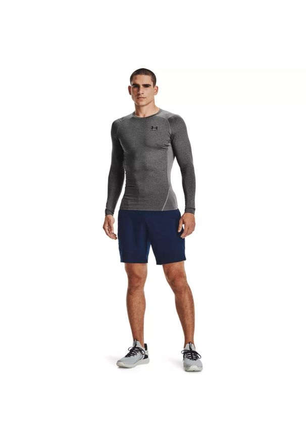 Koszulka męska treningowa szara Under Armour HeatGear Armour LongSleeve. Kolor: szary. Materiał: tkanina, poliester, elastan, materiał. Długość rękawa: długi rękaw. Długość: długie. Sport: fitness