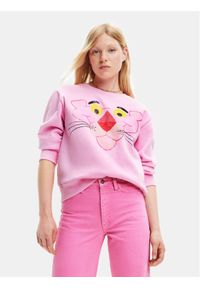 Desigual Bluza 23SWSK40 Różowy Regular Fit. Kolor: różowy. Materiał: bawełna #1