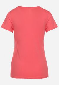 Born2be - Różowy T-shirt Bawełniany z Nadrukiem Rusolia. Okazja: do pracy, na spotkanie biznesowe, na co dzień. Kolor: różowy. Materiał: bawełna. Wzór: nadruk. Styl: casual, klasyczny, biznesowy #3