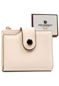 Portfel damski Peterson PTN 012-LAK beżowy. Kolor: beżowy. Materiał: skóra ekologiczna