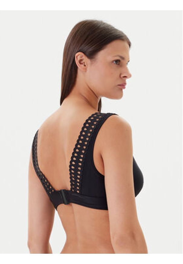 BOSS Góra od bikini Eyelet 50540665 Czarny. Kolor: czarny. Materiał: syntetyk