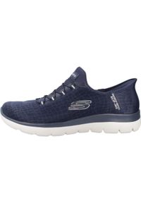 skechers - Tenisówki Skechers Model Summits-classy Night Slip-ins Kolor Niebieski. Kolor: niebieski. Materiał: tkanina