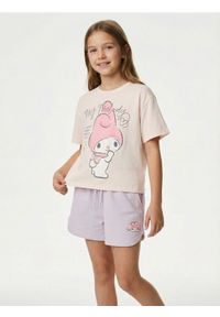Sinsay - Bawełniane szorty z nadrukiem My Melody - fioletowy. Kolor: fioletowy. Materiał: bawełna. Wzór: nadruk #1