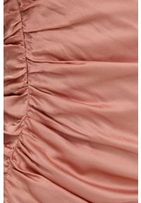 BARDOT - Bardot Sukienka kolor pomarańczowy mini dopasowana. Typ kołnierza: dekolt halter. Kolor: pomarańczowy. Materiał: tkanina. Wzór: gładki. Długość: mini #4