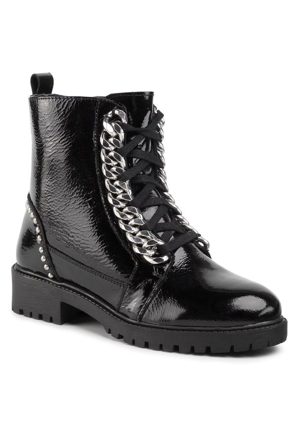 Trapery Eva Minge EM-20-06-000283 101. Kolor: czarny. Materiał: skóra, lakier