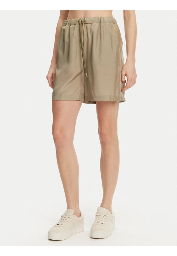 Marella Szorty materiałowe Borbona 2513141025 Zielony Relaxed Fit. Kolor: zielony. Materiał: jedwab