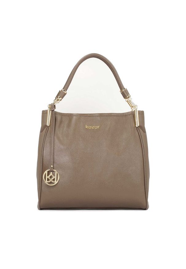 Beżowa torebka klasyczna Kazar skórzana - Torebki klasyczne