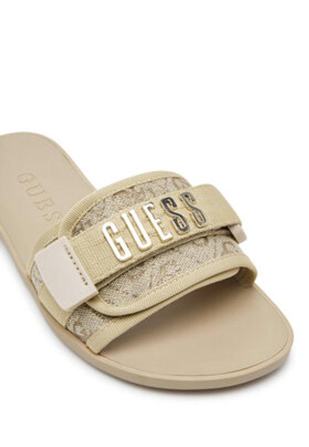 Guess Klapki FLJELY LEL19 Złoty. Kolor: złoty. Materiał: materiał