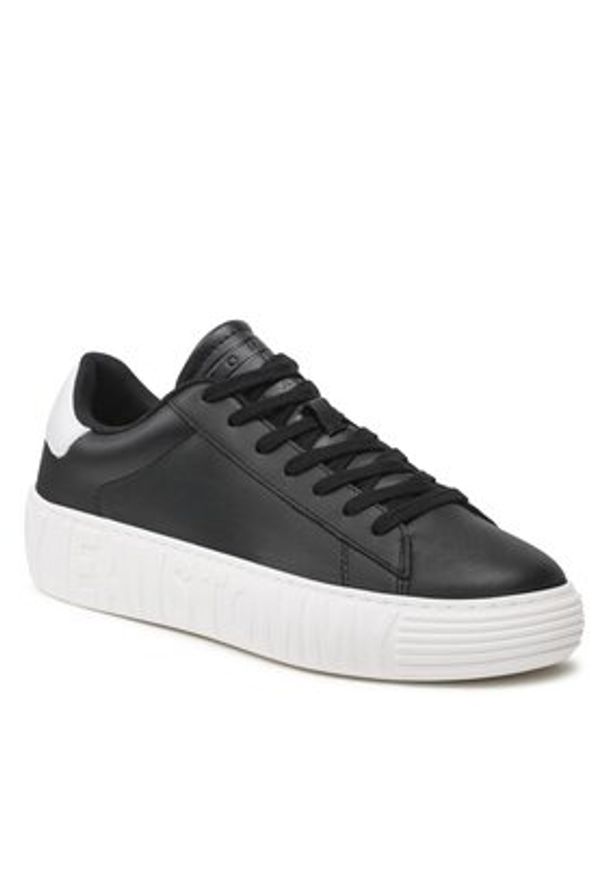 Tommy Jeans Sneakersy Leather Outsole EM0EM01159 Czarny. Kolor: czarny. Materiał: skóra