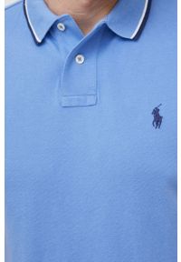 Polo Ralph Lauren polo bawełniane kolor niebieski gładki. Typ kołnierza: polo. Kolor: niebieski. Materiał: bawełna. Długość: krótkie. Wzór: gładki #4
