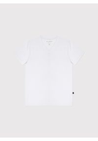 Pako Lorente - PAKO LORENTE – Biały gładki t-shirt v-neck. Kolor: czarny, biały, niebieski. Materiał: bawełna, elastan. Wzór: gładki #5