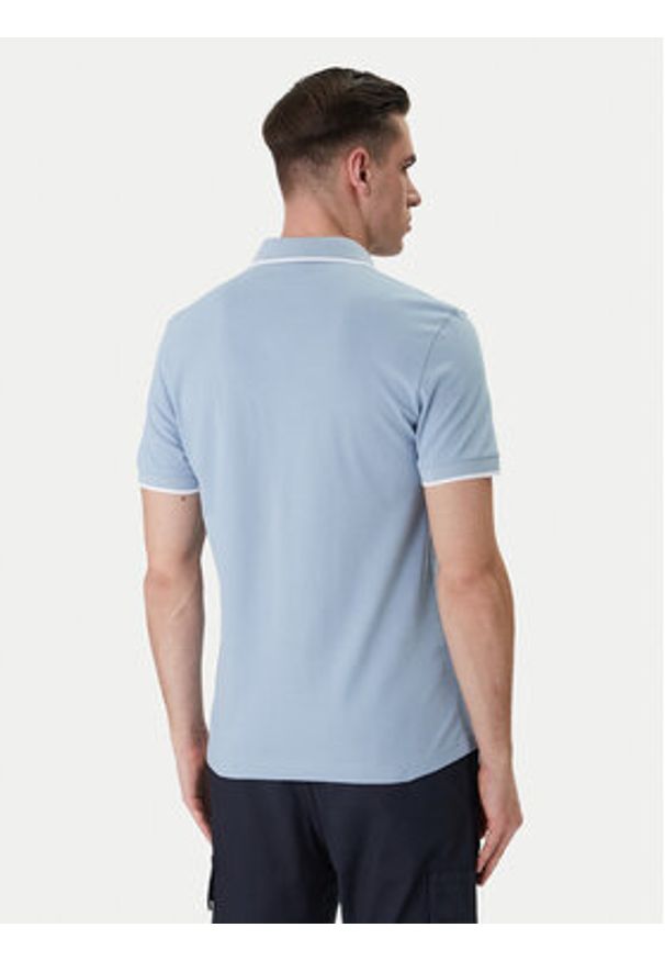 BOSS Polo Passertip 50507699 Błękitny Slim Fit. Typ kołnierza: polo. Kolor: niebieski. Materiał: bawełna