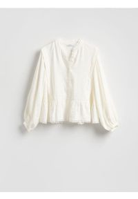 Reserved - Bluzka z modalem - złamana biel. Materiał: tkanina #1