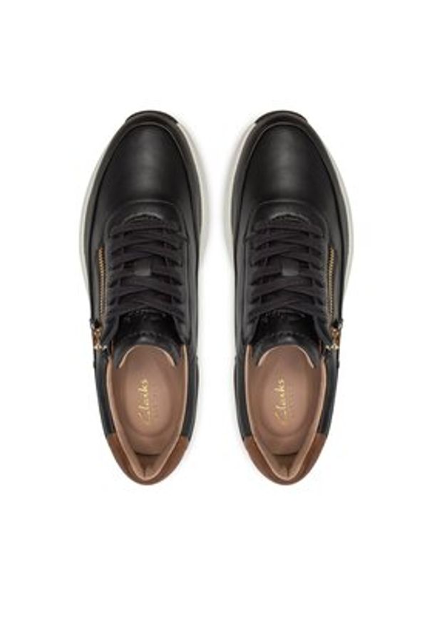 Clarks Sneakersy Tivoli Zip 26176648 Czarny. Kolor: czarny. Materiał: skóra