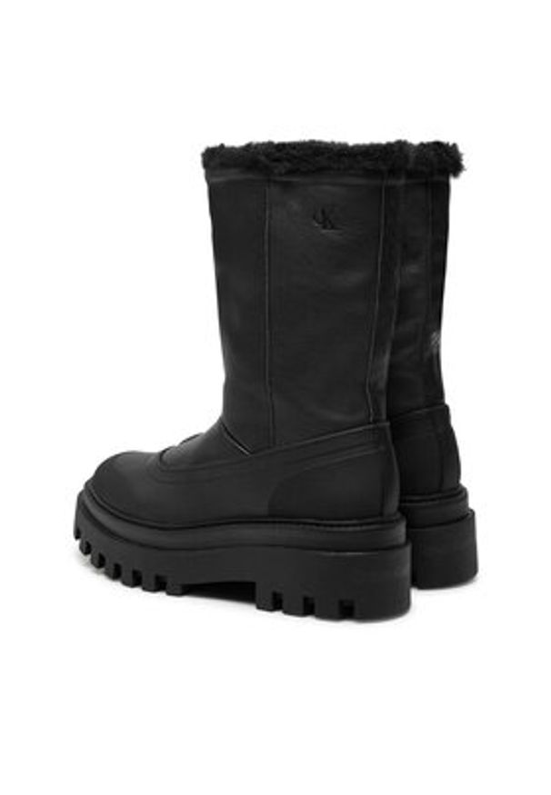 Calvin Klein Jeans Śniegowce Flatform Chelsea Boot Padded YW0YW01558 Czarny. Kolor: czarny. Materiał: skóra