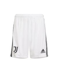 Spodenki młodzieżowe Adidas Juve G sportowe białe. Kolor: biały. Materiał: poliester