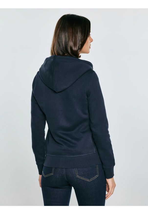 Big-Star - Bluza damska z kapturem granatowa Laurisana 403. Okazja: na spacer. Typ kołnierza: kaptur. Kolor: niebieski. Materiał: dzianina, jeans, dresówka. Długość: długie. Styl: sportowy