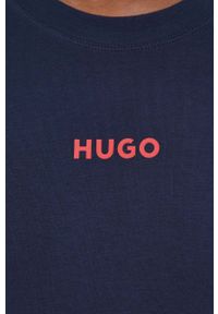 Hugo - HUGO t-shirt piżamowy kolor granatowy z nadrukiem. Kolor: niebieski. Wzór: nadruk #3