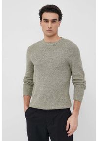 Selected Homme sweter bawełniany męski kolor zielony lekki. Okazja: na co dzień. Kolor: zielony. Materiał: bawełna. Długość rękawa: długi rękaw. Długość: długie. Styl: casual #4
