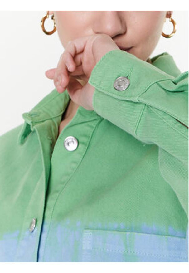 MSGM Kurtka jeansowa 3441MDE45TD 237281 Zielony Regular Fit. Kolor: zielony. Materiał: bawełna