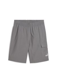 Puma - Męskie szorty bojówki Essentials 9" z logo No.1 PUMA Cast Iron Gray. Kolor: szary