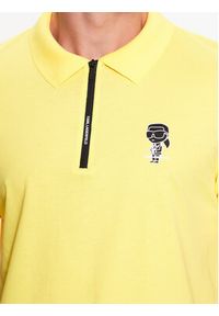 Karl Lagerfeld - KARL LAGERFELD Polo 745025 532224 Żółty Regular Fit. Typ kołnierza: polo. Kolor: żółty. Materiał: bawełna