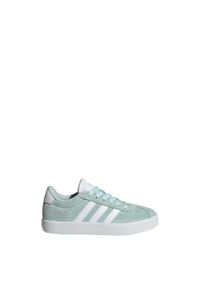 Adidas - Buty VL Court 3.0 Kids. Kolor: biały, wielokolorowy, zielony, czarny. Materiał: zamsz, materiał