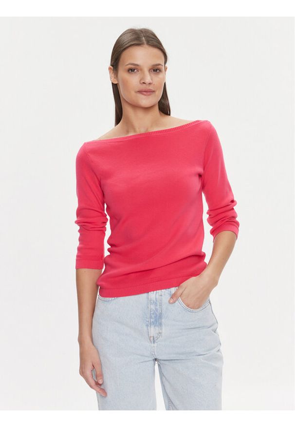 United Colors of Benetton - United Colors Of Benetton Sweter 1091D1M09 Różowy Regular Fit. Kolor: różowy. Materiał: bawełna