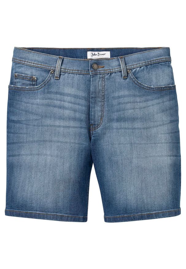 Wygodne długie szorty dżinsowe ze stretchem Regular Fit bonprix niebieski "stone”. Kolor: niebieski. Długość: długie