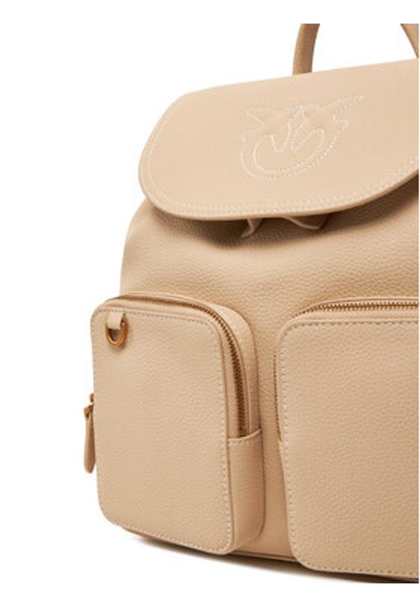 Pinko - PINKO Plecak Carrie Backpack PE 25 PLTT 104351 A1LF Beżowy. Kolor: beżowy. Materiał: skóra