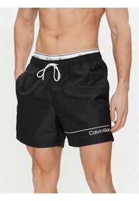 Calvin Klein Swimwear Szorty kąpielowe KM0KM00957 Czarny Regular Fit. Kolor: czarny. Materiał: syntetyk