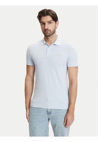 Lacoste Polo PH5056 Błękitny Slim Fit. Typ kołnierza: polo. Kolor: niebieski. Materiał: syntetyk #1