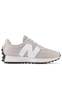 Buty New Balance MS327CGW - beżowe. Okazja: na co dzień. Kolor: beżowy. Materiał: guma, syntetyk, zamsz, materiał, skóra. Szerokość cholewki: normalna. Sport: turystyka piesza