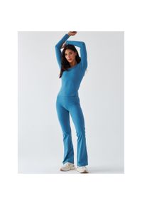 BESHAPED - Legginsy Dzwony - Morning Dew BeShaped. Kolor: niebieski. Materiał: nylon, elastan. Sport: joga i pilates #1