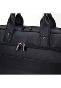 Wittchen - Męska torba na laptopa z dodatkową kieszenią z przodu czarna. Kolor: czarny. Materiał: skóra ekologiczna. Styl: casual, klasyczny, biznesowy #5